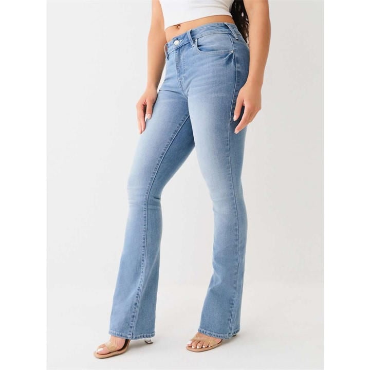 True Religion Women's Blue Crystal Mid Rise Bootcut Jeans in Size 27 L32, Sports Direct