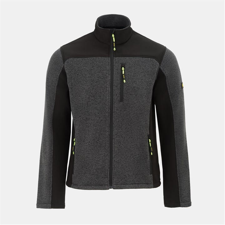 Dunlop Men's Black On-Site Fleece Long Sleeve Softshell Jacket in Size L, Sports Direct