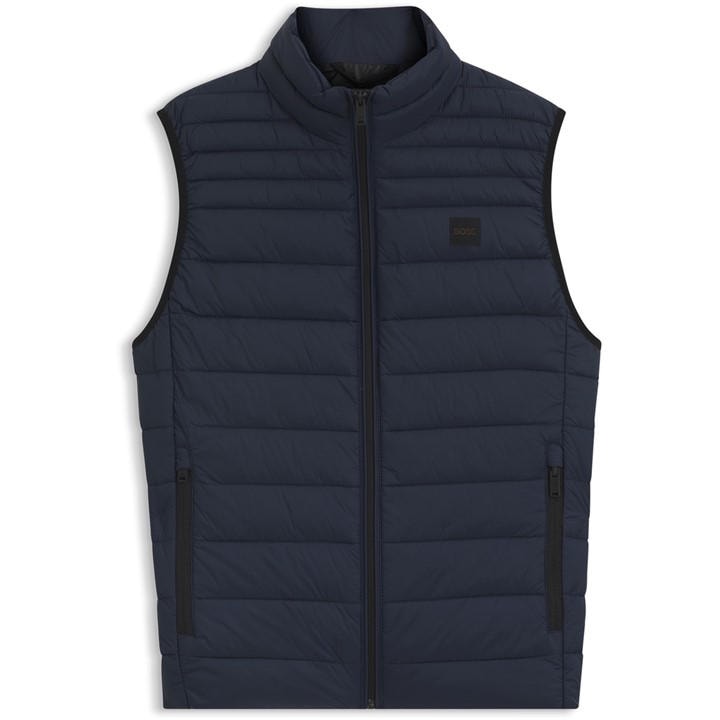 Boss Men' Blue Orange Padded Lightweight Gilet - Tailored Fit (Odeno) in Size S, Sports Direct