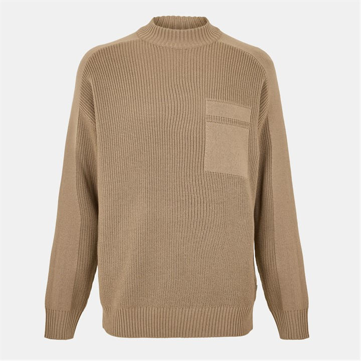 Boss Men's Brown Andern Orange Knitted Crew Neck Jumper in Size XL, Sports Direct