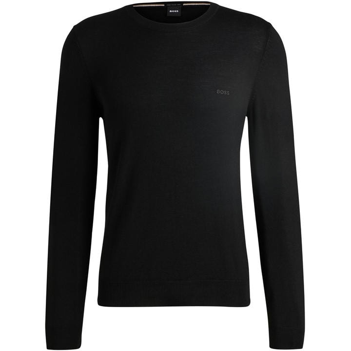 Boss Men's Black Botto Knitted Crew Neck Jumper in Size M, Sports Direct