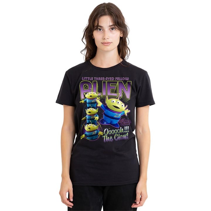 Disney Women's Black Toy Story Claw Alien Homage T Shirt in Size L, Sports Direct