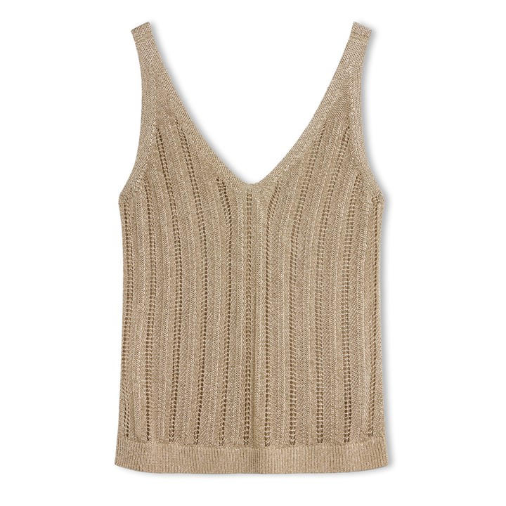 Ted Baker Women's Gold V Neck Knitted Tank Top in Size 10, Sports Direct