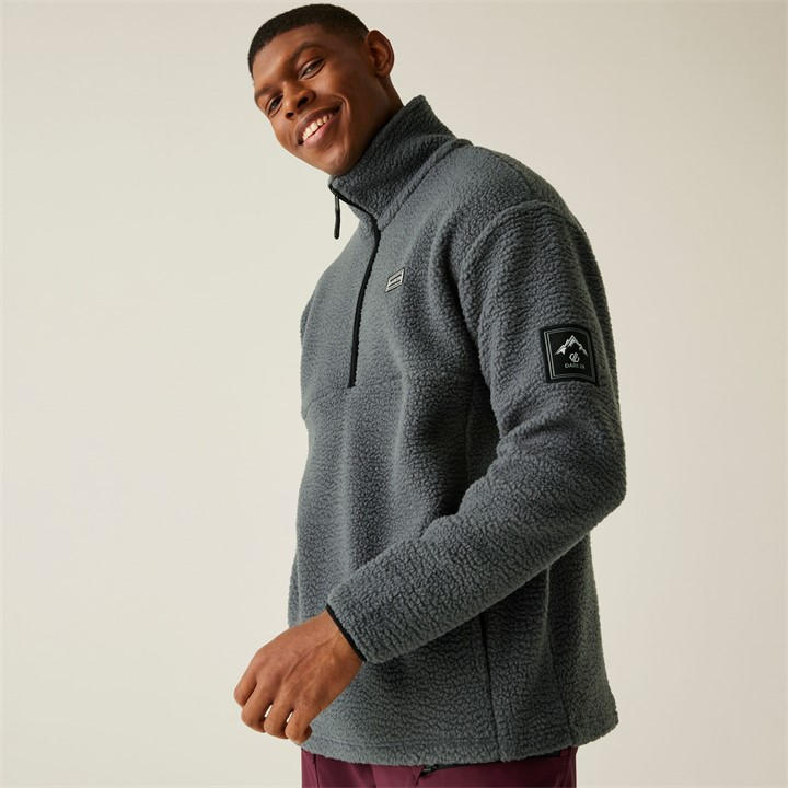 Dare 2B Men's Grey Twin Tip 1/2 Fleece, Sports Direct