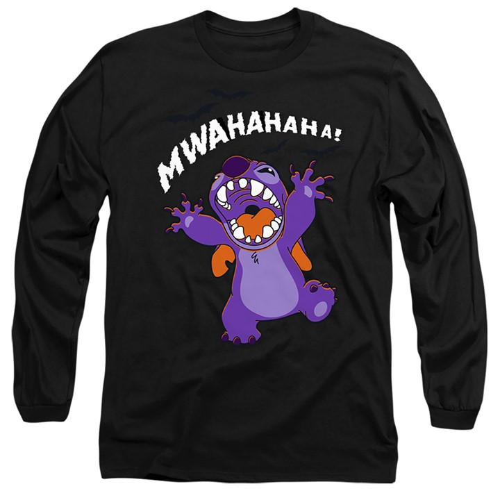 Disney Men's Black Lilo Stitch Evil Laugh Long Sleeve T-Shirt in Size 2XL, Sports Direct
