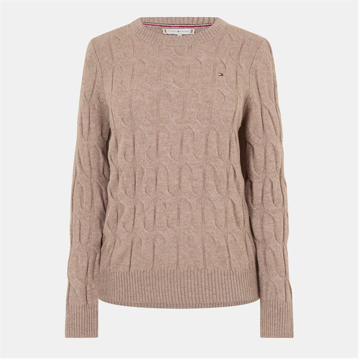 Tommy Hilfiger Women's Grey Cable Knit Jumper in Size 12, Sports Direct