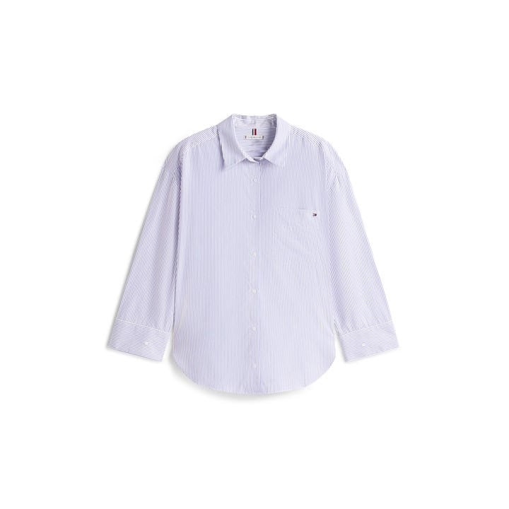 Tommy Hilfiger Women's Blue Poplin Long Sleeve Shirt in Size 16, Sports Direct