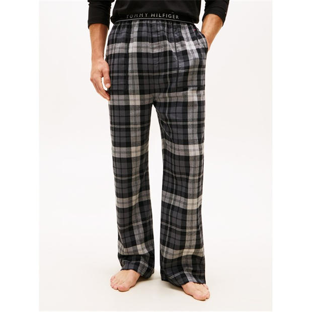 Black Tartan - Tommy Hilfiger - Men's Essential Flannel Pyjama Trousers