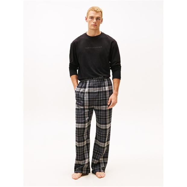 Black Tartan - Tommy Hilfiger - Men's Essential Flannel Pyjama Trousers