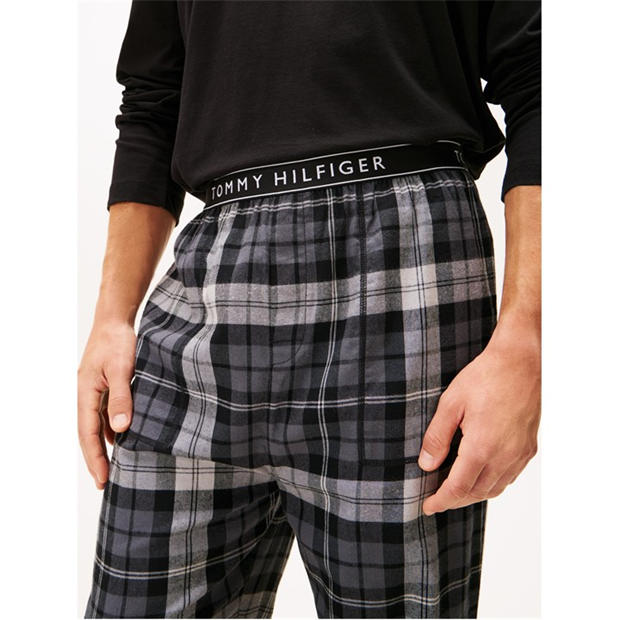 Black Tartan - Tommy Hilfiger - Men's Essential Flannel Pyjama Trousers