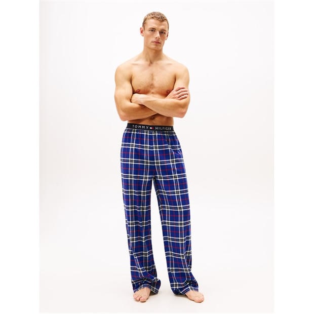 Blue Tartan - Tommy Hilfiger - Men's Essential Flannel Pyjama Trousers