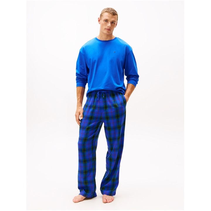 Tommy Hilfiger Men's Blue Long Sleeve Pyjama Set in Size M, Sports Direct