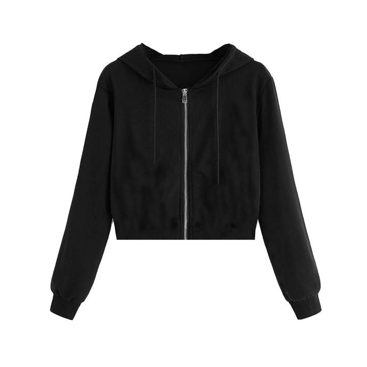Miso Women's Black Cropped Hoodie in Size 16, Sports Direct
