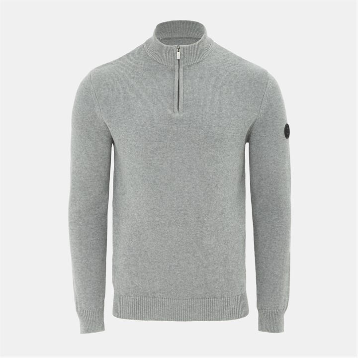 Firetrap Men' Grey 1/4 Zip Jumper in Size S, Sports Direct