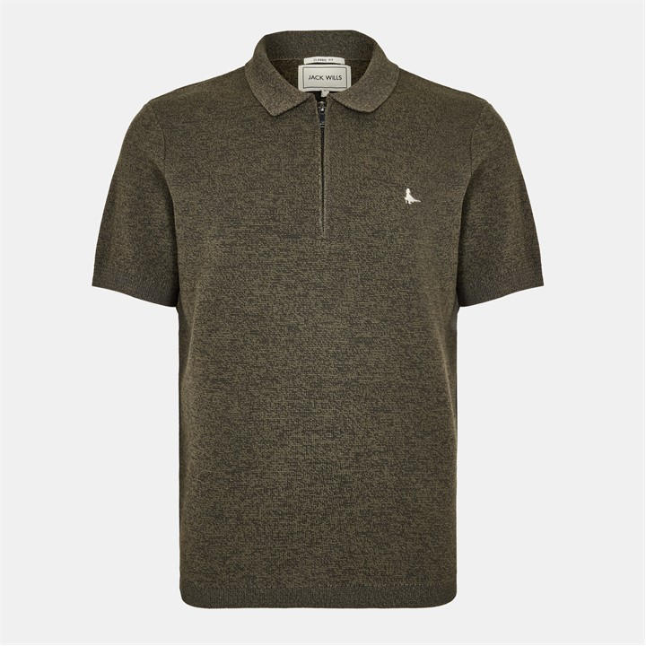 Jack Wills Men's Green Short Sleeve Zip Knit Polo in Size 2XL, Sports Direct