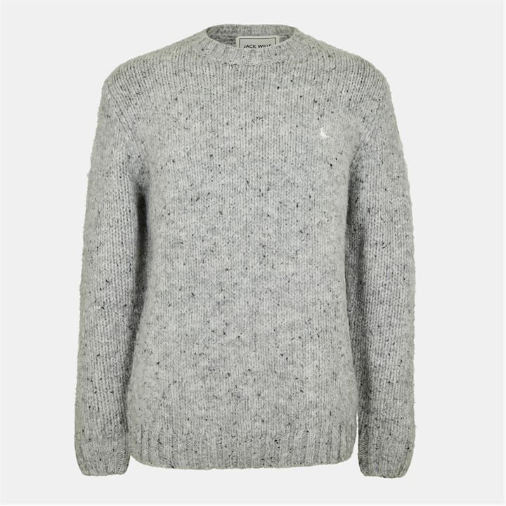 Jack Wills Men's Grey Jumper Drop Shoulder Long Sleeve Knitted Pullover Sweater Tops