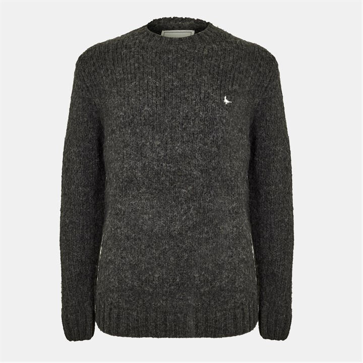 Jack Wills Men's Grey Jumper Drop Shoulder Long Sleeve Knitted Pullover Sweater Tops