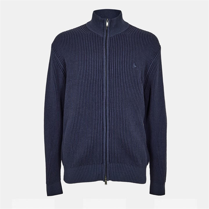 Jack Wills Men's Blue Rib Zip Funnel Cardigan Sweaters in Size M, Sports Direct