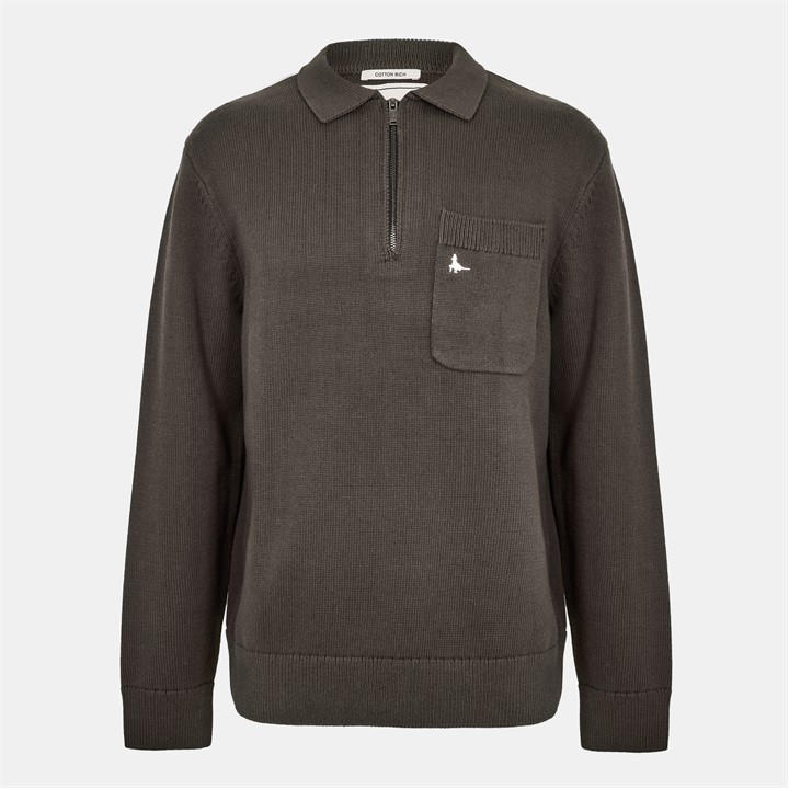 Jack Wills Men's Grey Long Sleeve Zip Knit Polo in Size 2XL, Sports Direct