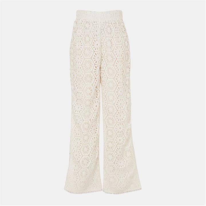 Amylynn Women's White Crochet Beach Trouser in Size 6, Sports Direct