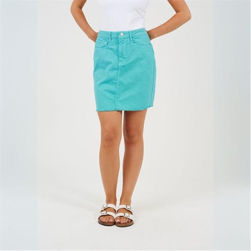 Brave Soul - Womens Denim Mini Skirt in Bright Turqouise