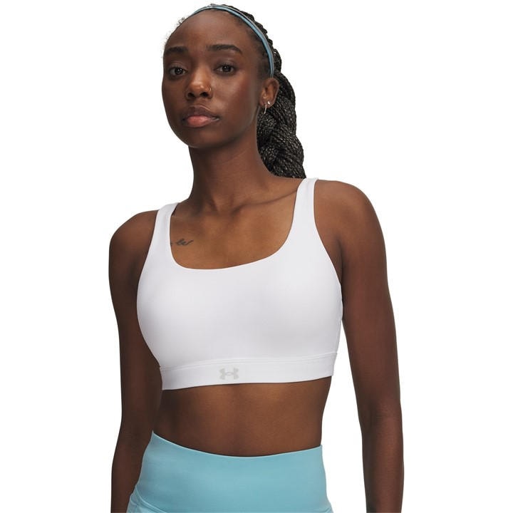 Under Armour Women's White Effortless High Impact Sports Bra in Size 8, Sports Direct