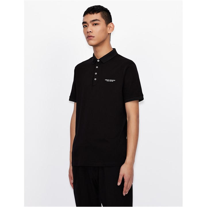 Armani Exchange Men's Black Jersey Cotton Polo Shirt in Size XL, Sports Direct