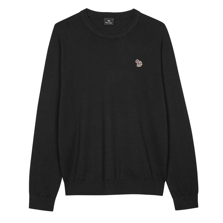 Ps Paul Smith Men's Black Zebra Knit Jumper in Size L, Sports Direct