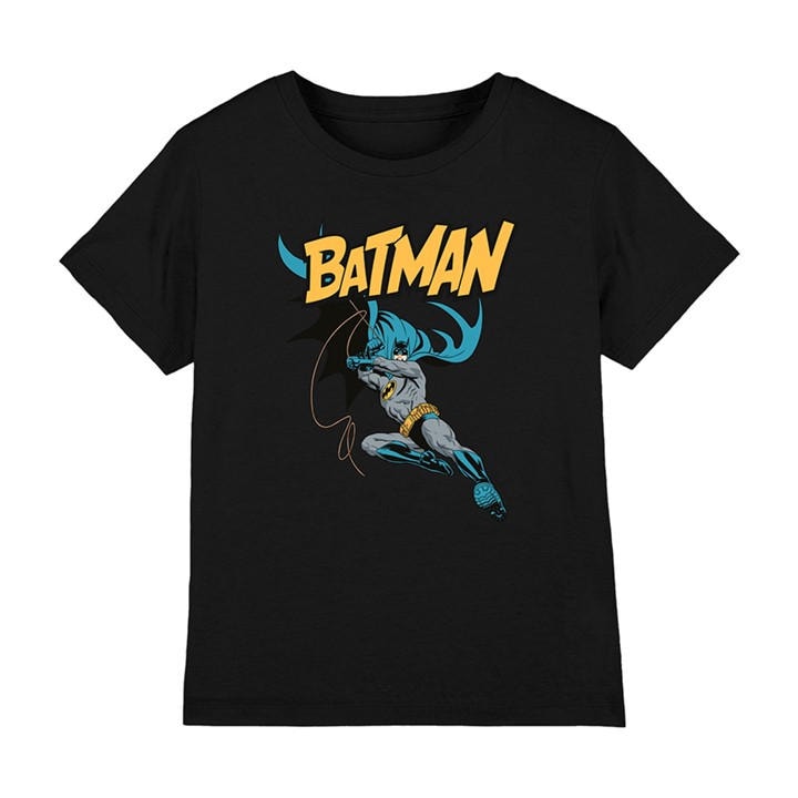Batman Boys Black Action T-Shirt in Size 7 - 8 Years, Sports Direct