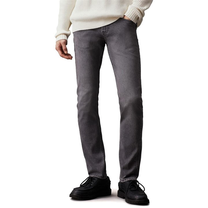 Calvin Klein Men' Grey Slim-Fit Jeans in Size S, Sports Direct