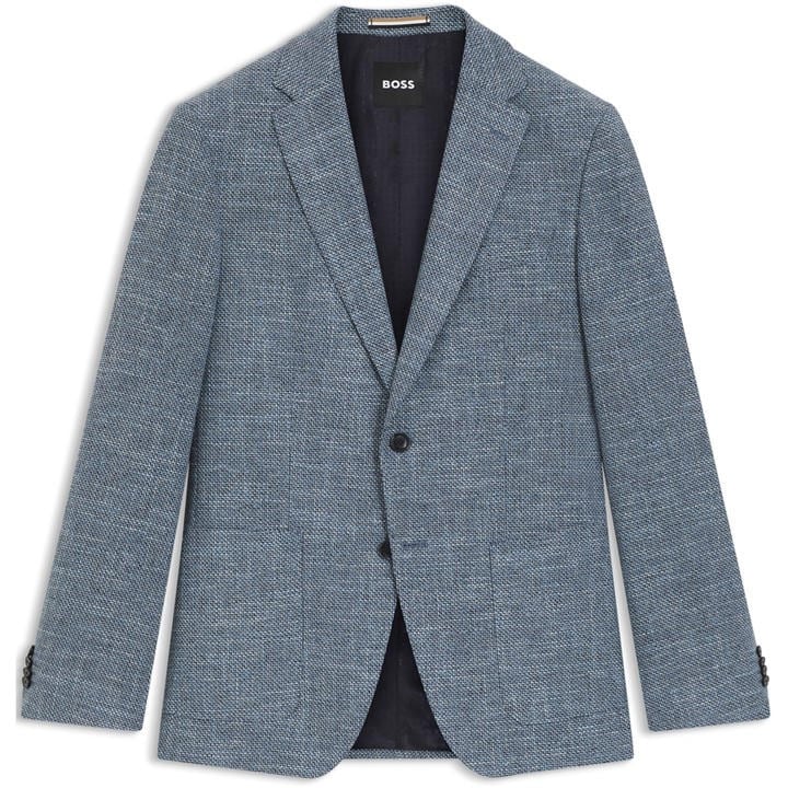 Boss Men's Blue Black Hutson Formal Blazer Jacket in Size L, Sports Direct
