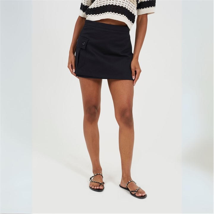 Brave Soul Women's Black Wrap Mini Skirt With Pocket Detail in Size 10, Sports Direct