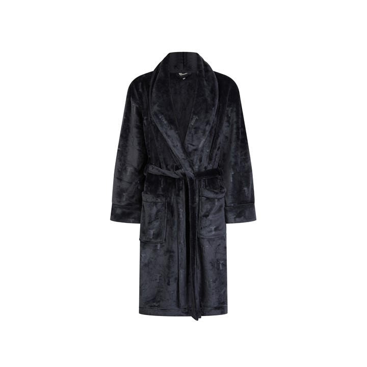 Ted Baker Women's Black Verity Fluffy Dressing Gown in Size 14, Sports Direct