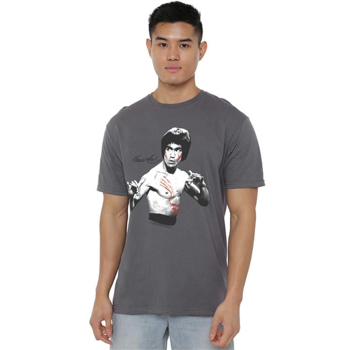 Men's Grey Other Bruce Lee Final Confrontation T Shirt Charcoal in Size 4XL, Sports Direct