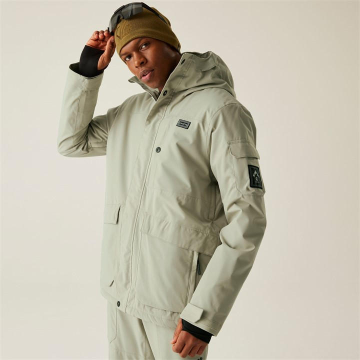 Dare 2B Men's Cream Twin Tip Waterproof Breathable With Ared 30 in Size L, Sports Direct