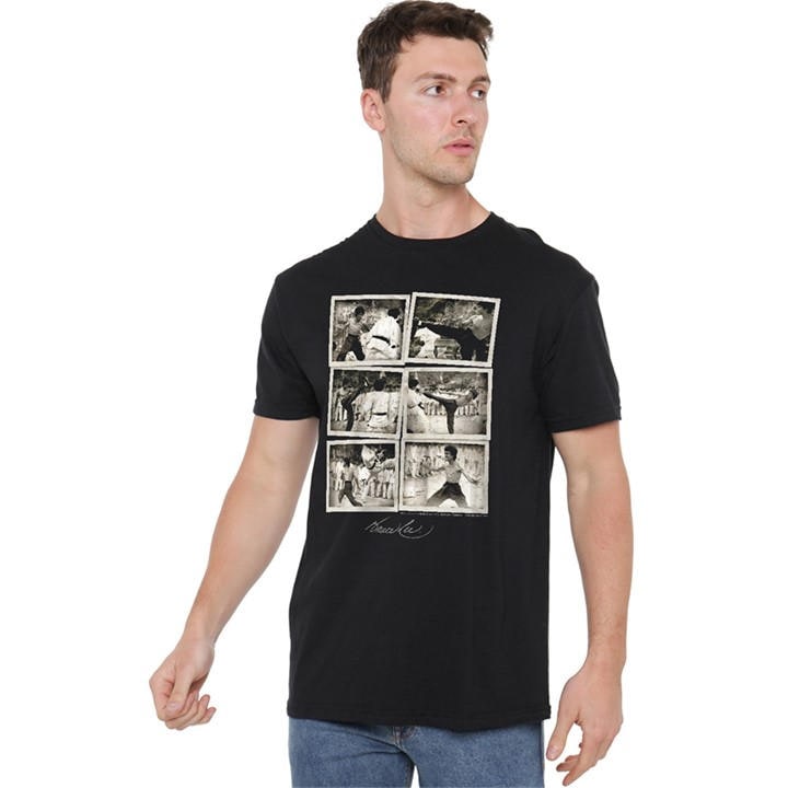 Men's Black Other Bruce Lee Snap Shots T Shirt in Size 5XL, Sports Direct