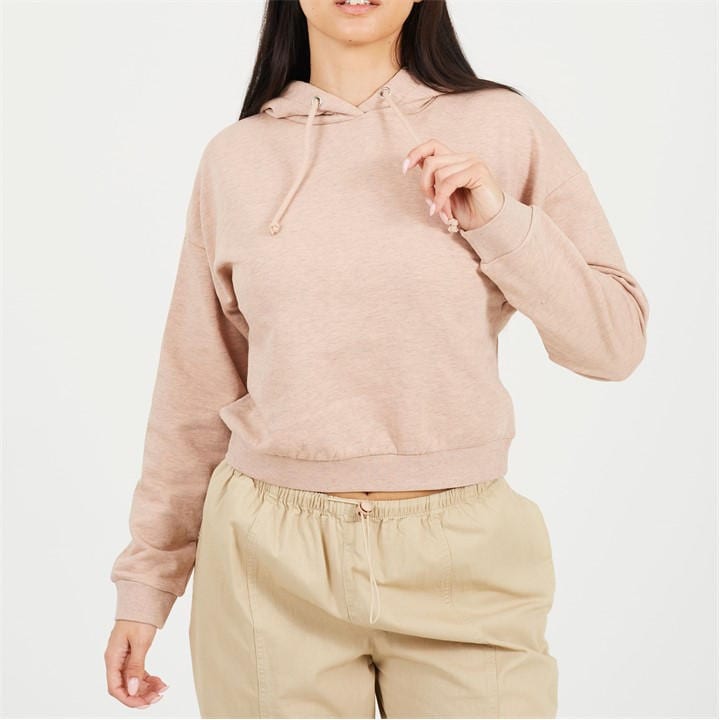 Brave Soul Women's Brown Cropped Hooded Sweatshirt in Size 8, Sports Direct