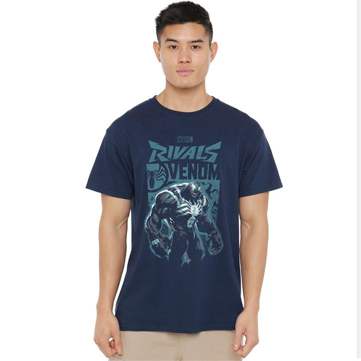 Marvel Men's Blue Rivals Vanguard Symbiote Venom Trend T-Shirt Navy in Size 5XL, Sports Direct