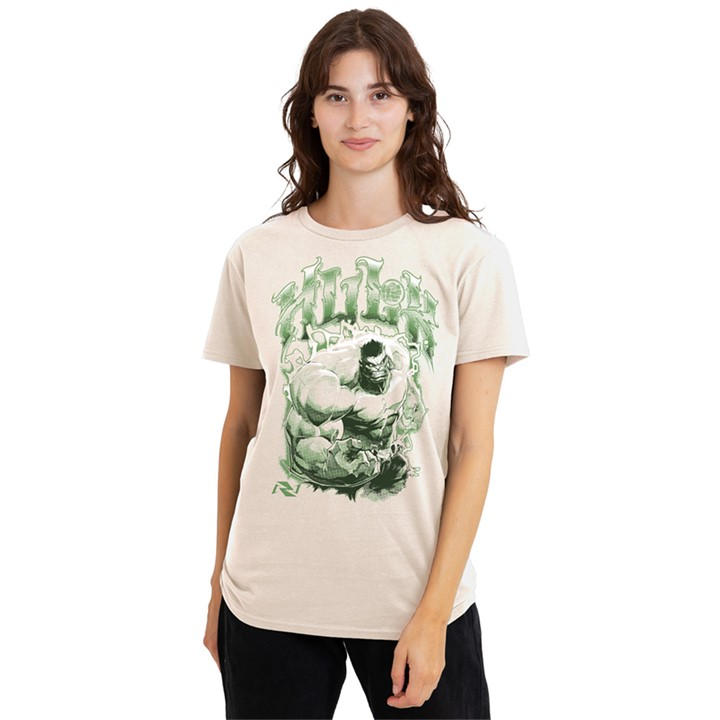 Marvel Women's Beige Rivals Vanguard Monster Hulk Trend T-Shirt Natura in Size M, Sports Direct