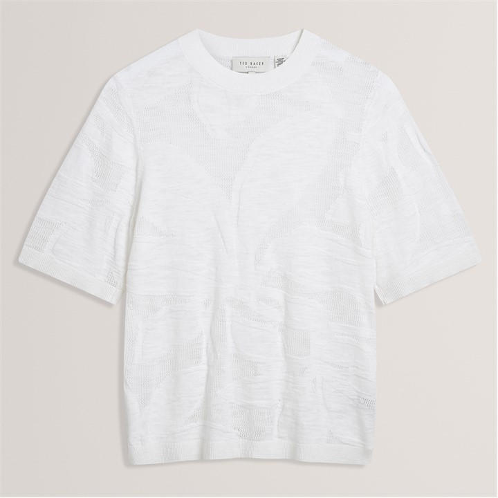 Ted Baker Women's Cream Knitted Tee in Size 14, Sports Direct