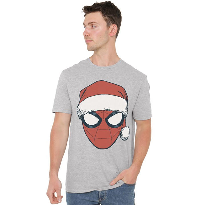 Marvel Men's Grey Spiderman Christmas Santa Hat Portrait T-Shirt At in Size 5XL, Sports Direct