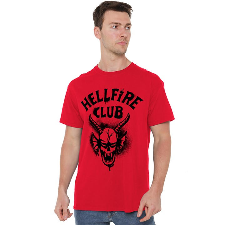 Stranger Things Men' Red Hellfire Spray Logo T-Shirt in Size S, Sports Direct