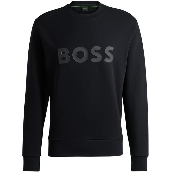 Boss Men's Black Green Long Sleeve Crew Neck Jumper (Salbo) in Size 2XL, Sports Direct