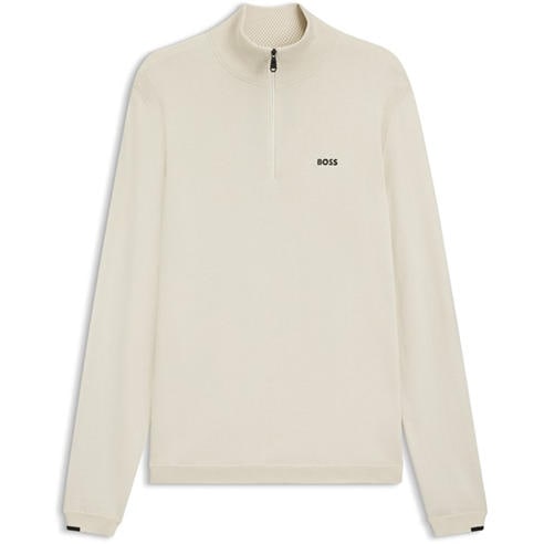 Boss - Mens BOSS GREEN Quarter Zip Jumper with Logo Detail