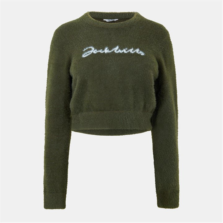 Jack Wills Women's  Jw Knitted Jacquard Cropped Crew Neck Jumper in Size 12, Sports Direct