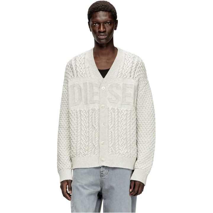 Diesel Men's White Cardigan in Size L, Sports Direct
