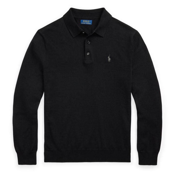Polo Ralph Lauren Men's Black Merino Crew Neck Jumper in Size XL, Sports Direct