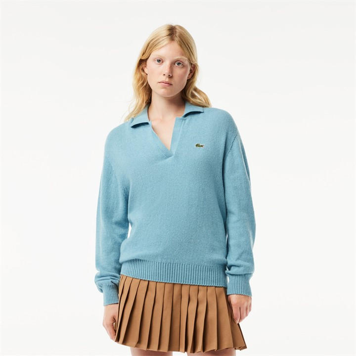 Lacoste Women's Blue Crew Neck Jumper in Size 14, Sports Direct