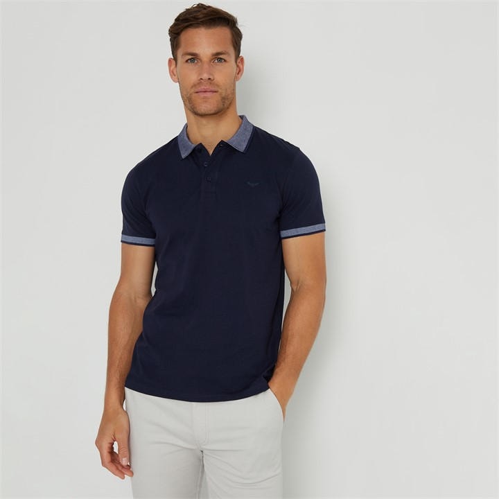 Threadbare Men's Blue Birdseye Collar Cotton Jersey Polo Shirt in Size M, Sports Direct