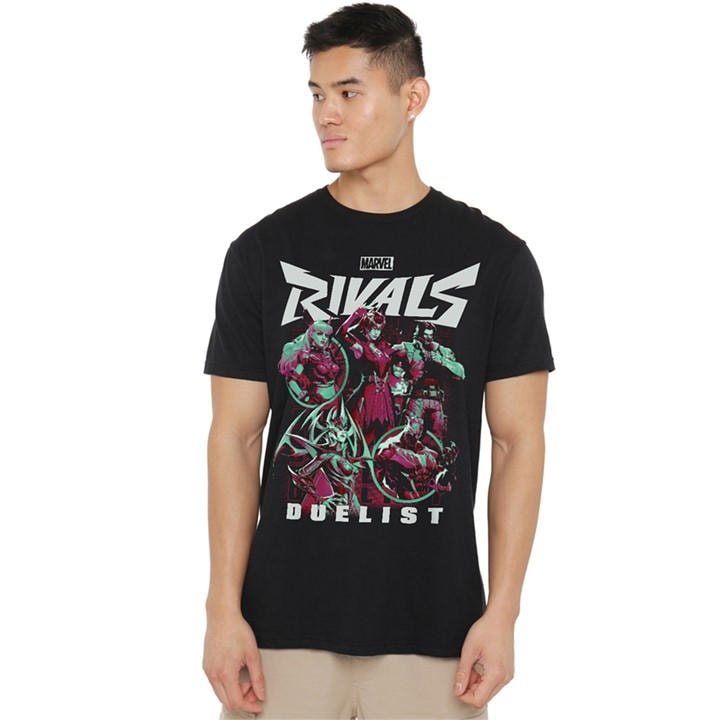 Marvel Men's Black Rivals Duelist Trend T-Shirt in Size L, Sports Direct